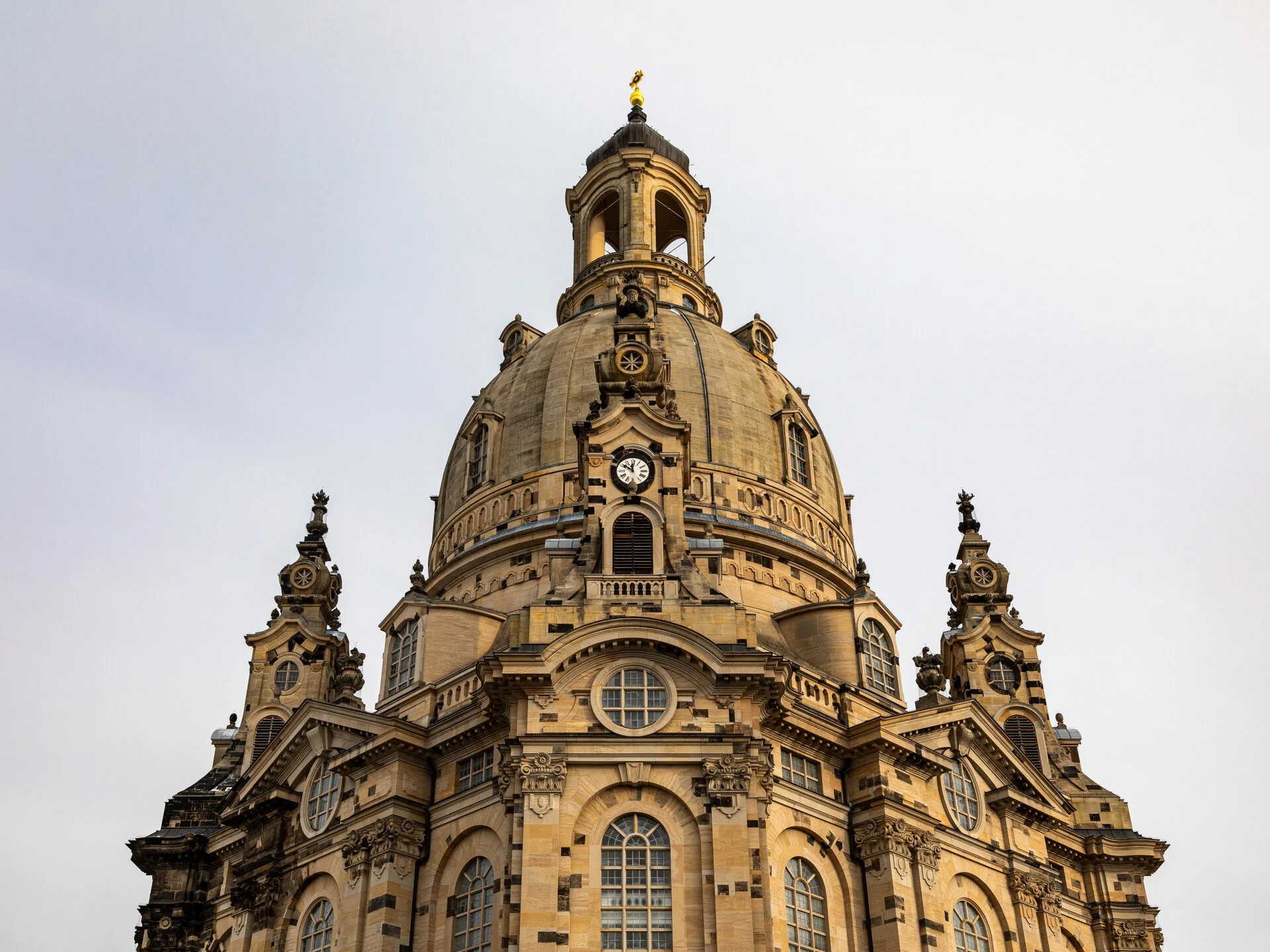 Dresden Frauenkirche church and baroque skyline in the rebuilt Old Town of Saxony's capital