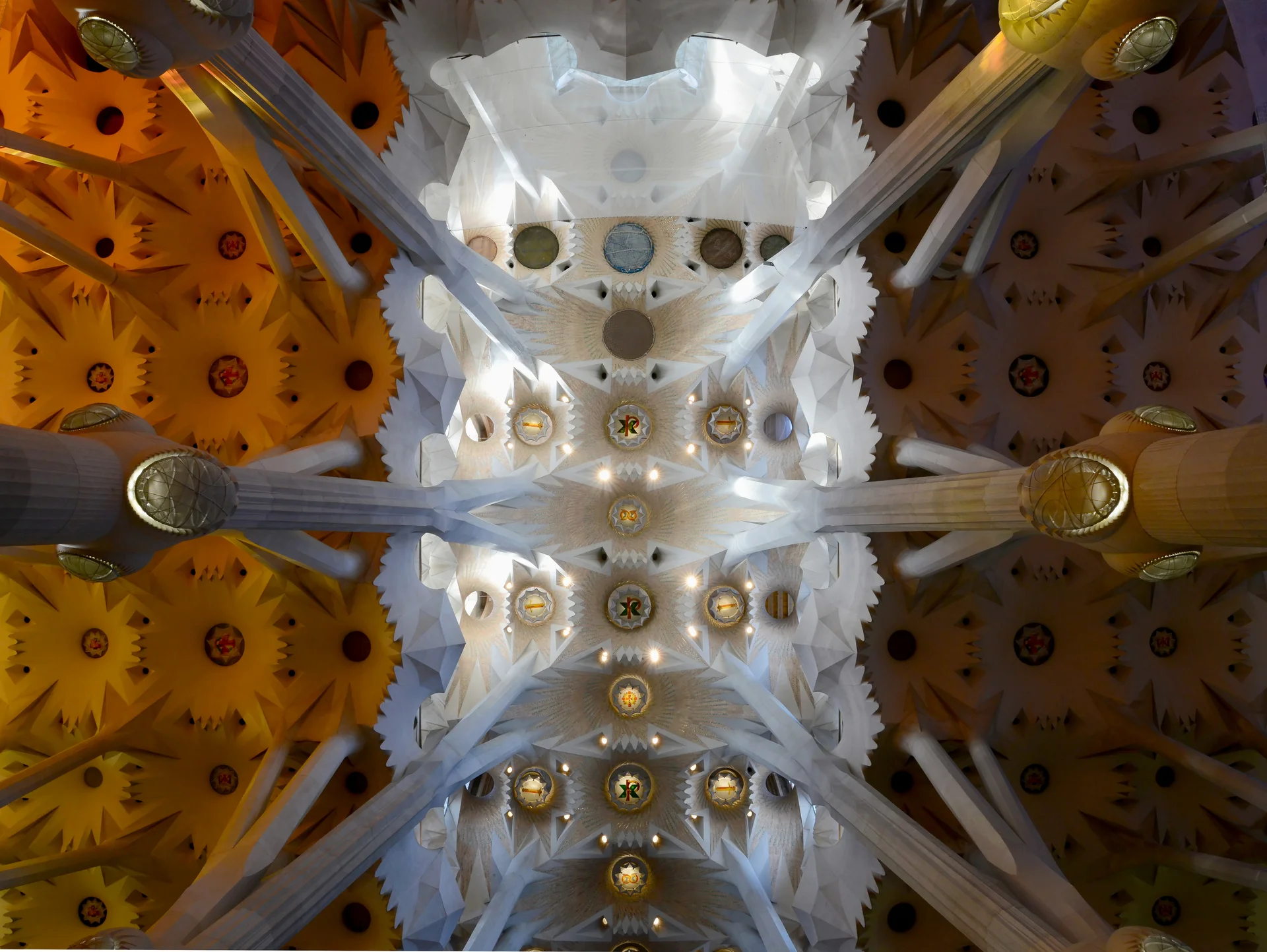 The Sagrada Família basilica exterior in Barcelona showing Gaudí's towering Nativity facade