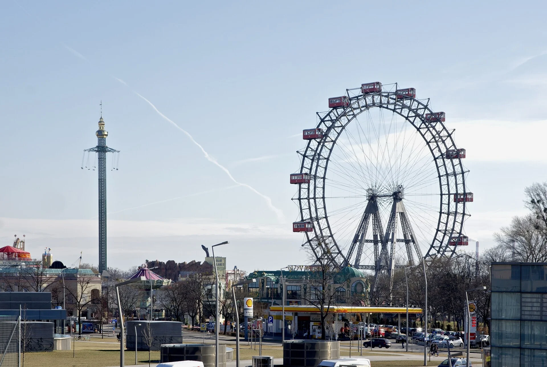 Das Wiener Riesenrad im Prater im Bezirk Leopoldstadt in Wien